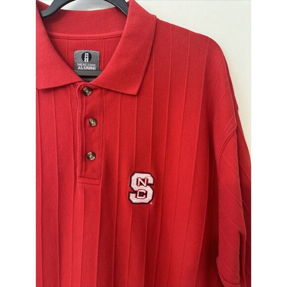 NC State Wolfpack The Alumni Collection Polo Shirt Adult Red Ribbed Size Men XL - Picture 2 of 10